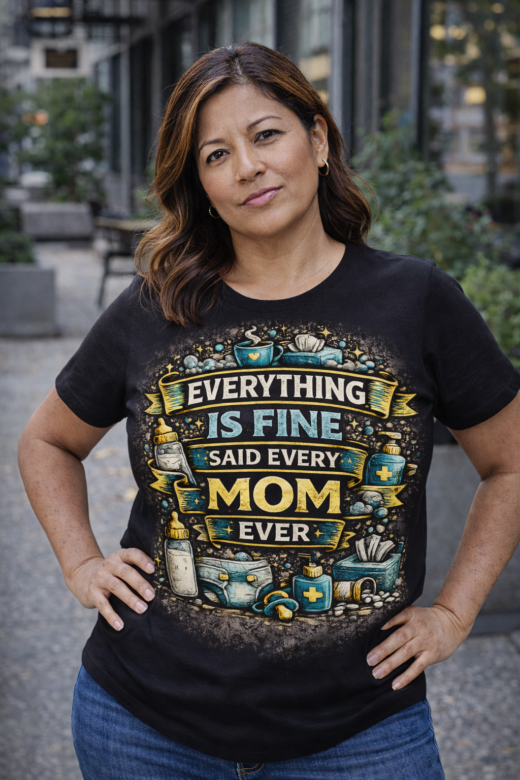 Everything Is Fine Said Every Mom Ever T-Shirt | Mom Life Tee