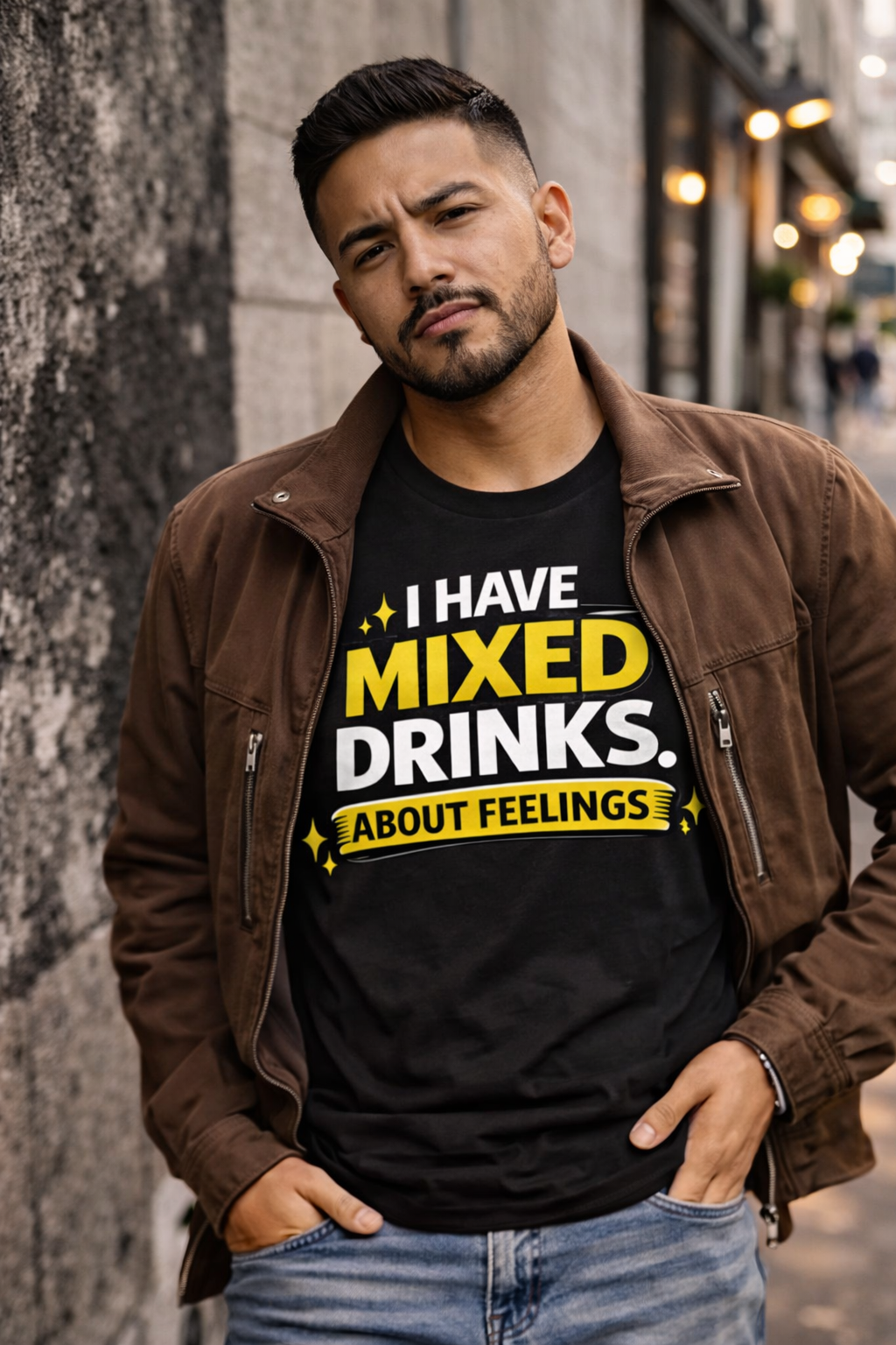 I Have Mixed Drinks About Feelings T-Shirt | Funny Cocktail Quote Tee
