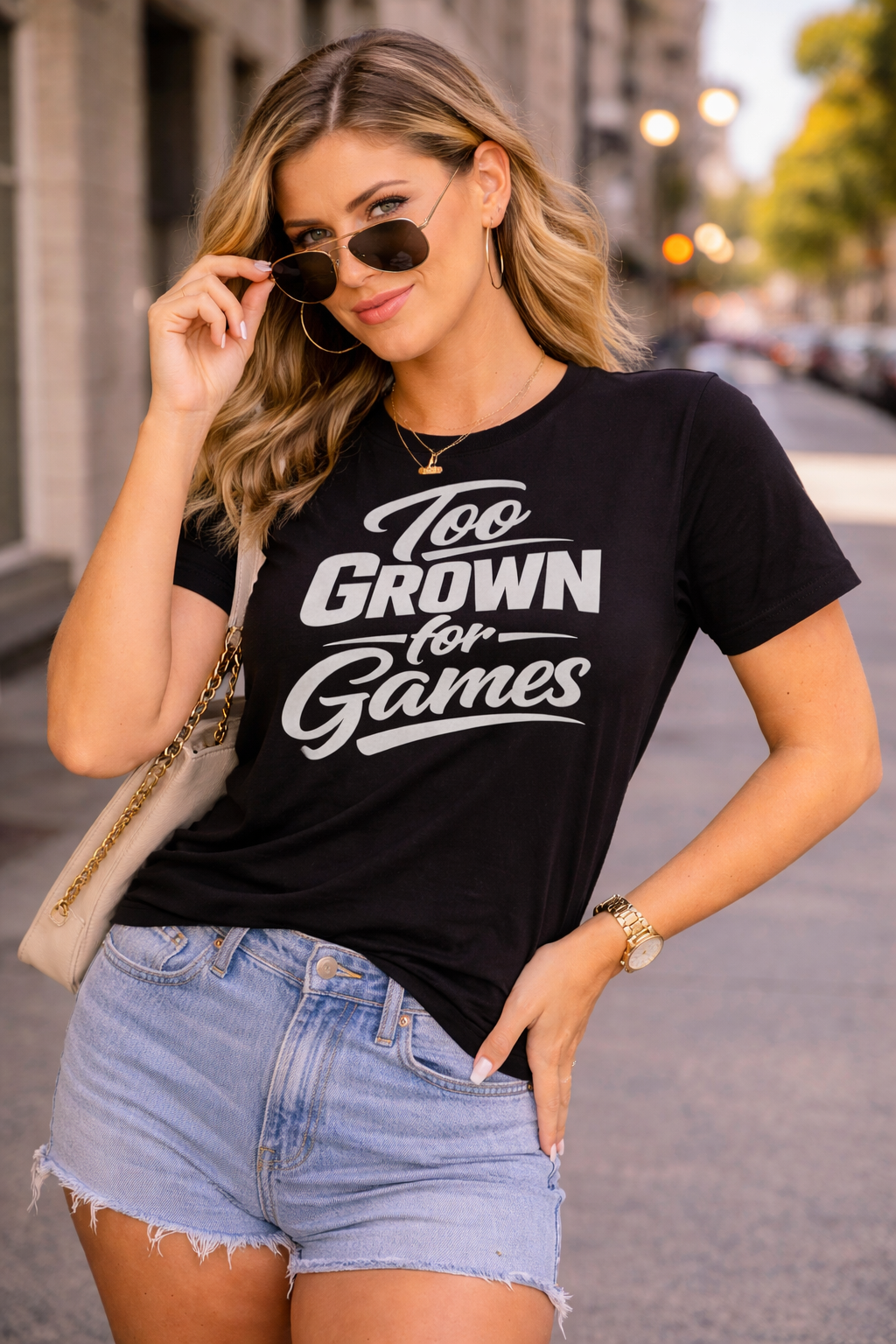 Too Grown For Games T-Shirt | Funny Slogan Tee