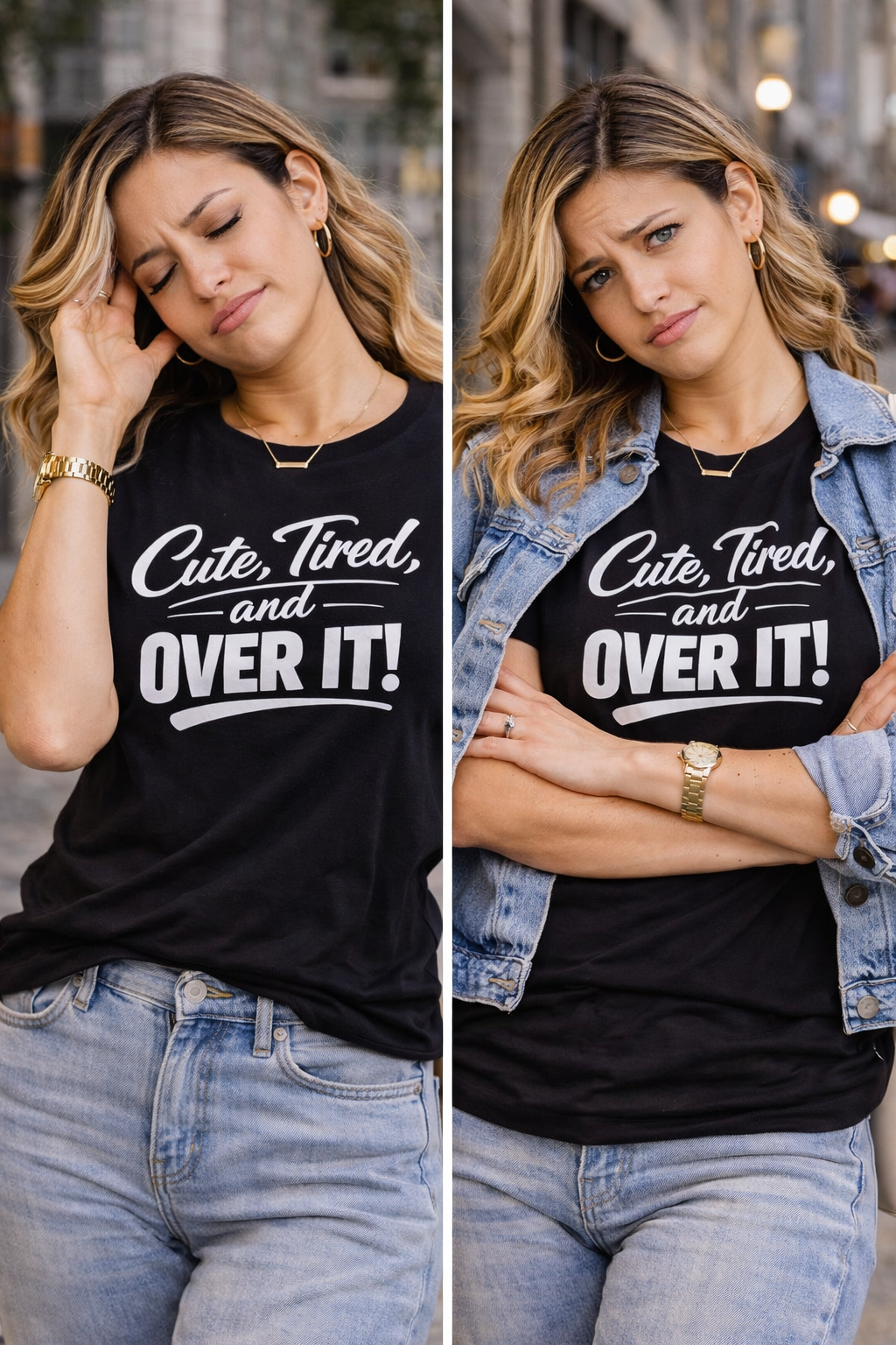 Cute Tired and Over It T-Shirt | Silly Funny Sarcastic Tee
