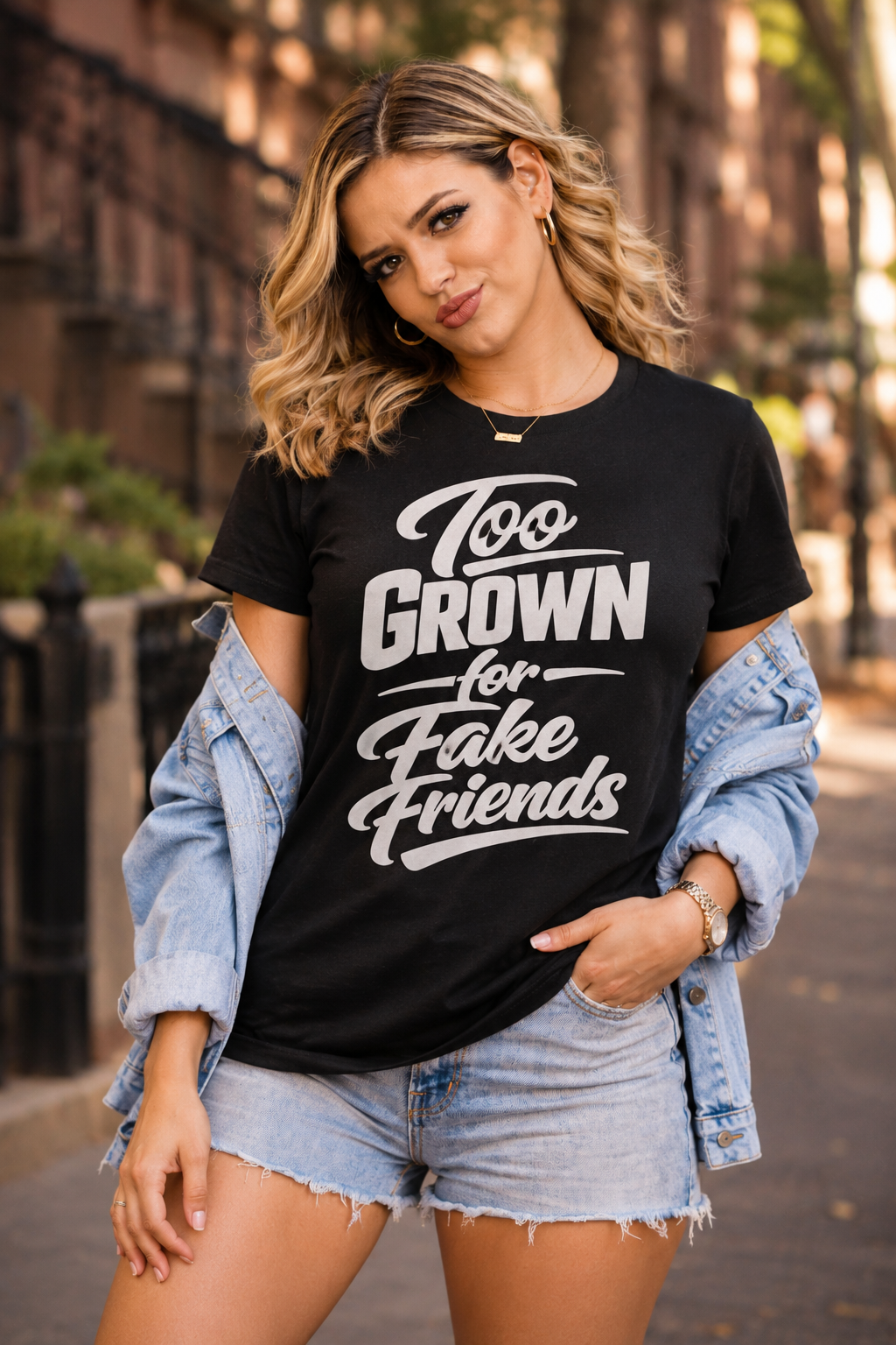 Too Grown For Fake Friends T-Shirt | Statement Graphic Tee