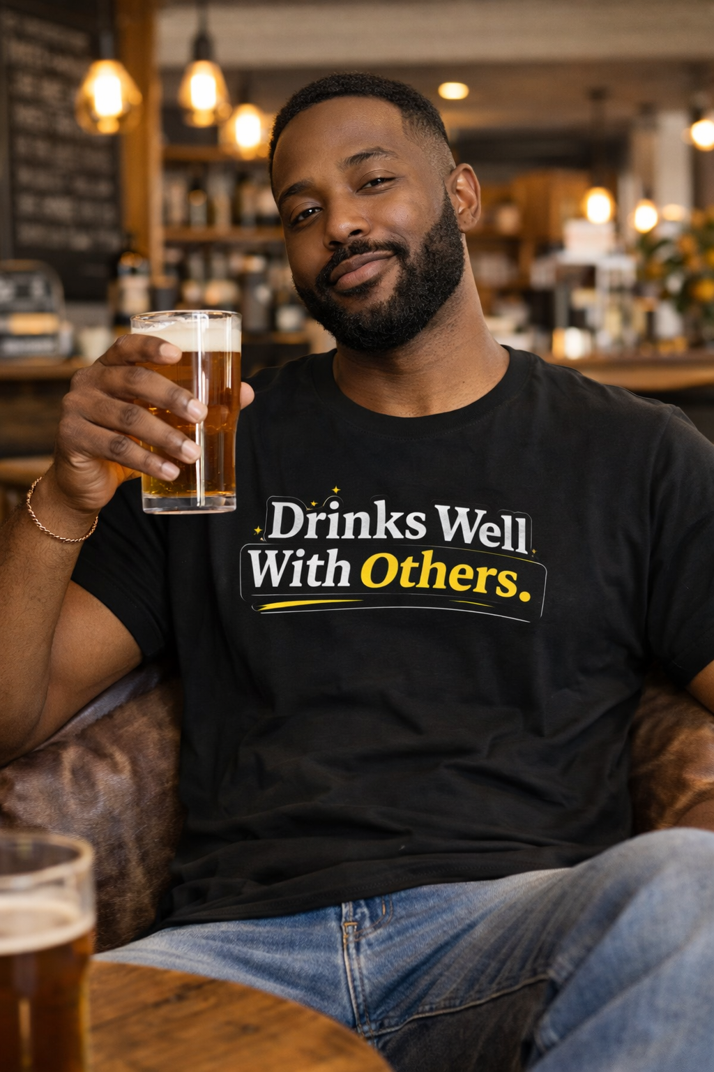 Drinks Well With Others T-Shirt | Funny Beverage Quote Tee
