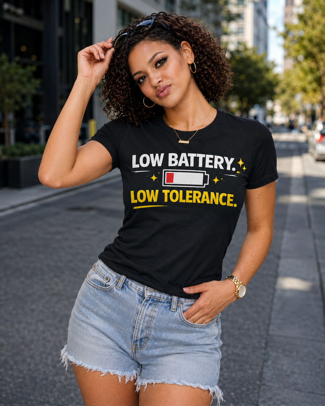 Low Battery Low Tolerance T-Shirt | Funny Sarcastic Tee